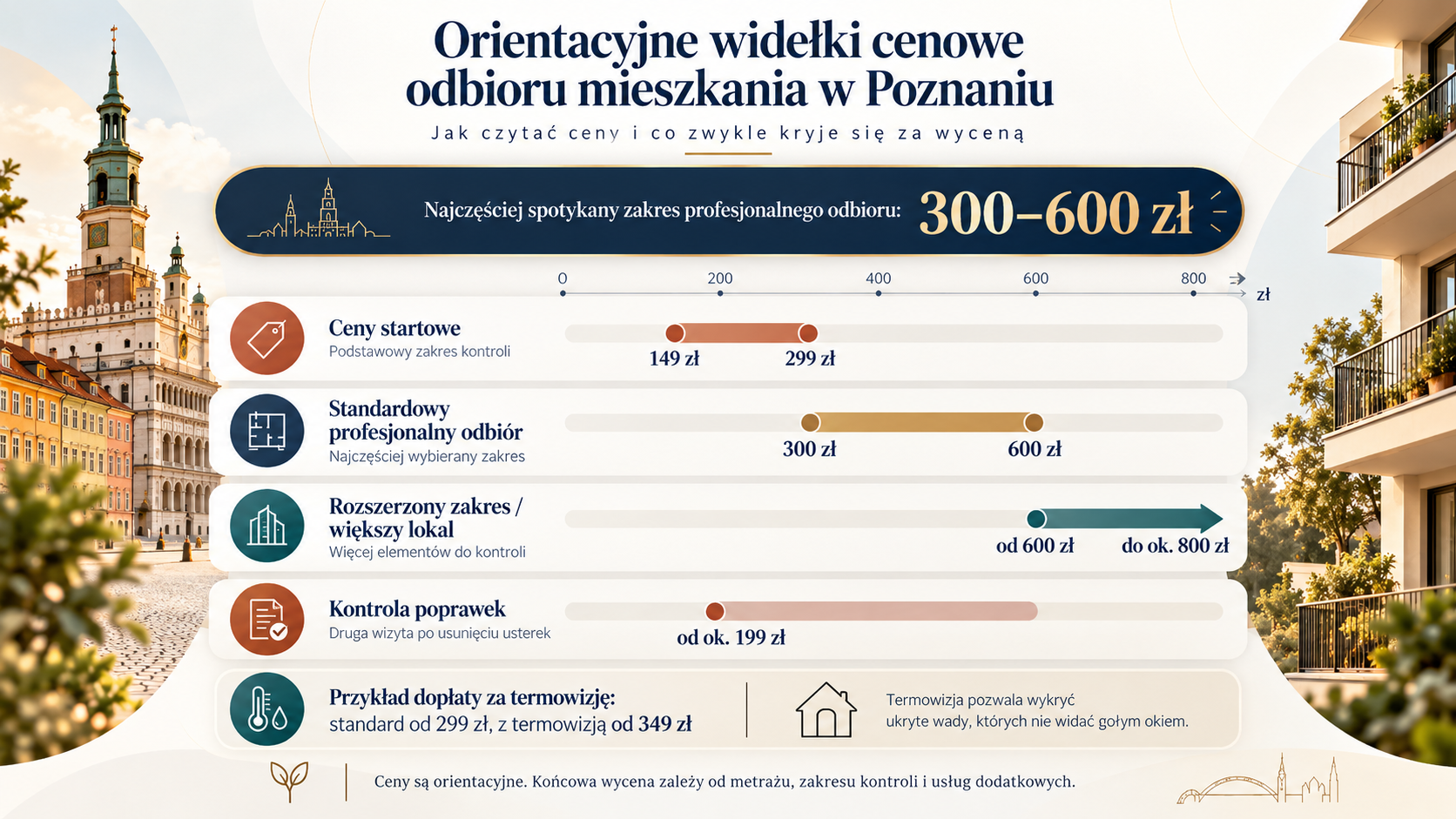 Orientacyjne widełki cenowe odbioru mieszkania w Poznaniu